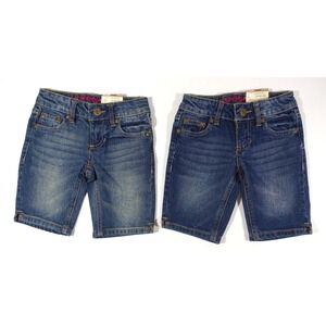 Lot of 2 Jeans Shorts for Girls Size 6 Slim Arizona Stretch Adjustable Waistband